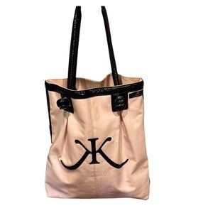Kardashian Pink & Black Vinyl Tote Bag (needs cleaning)